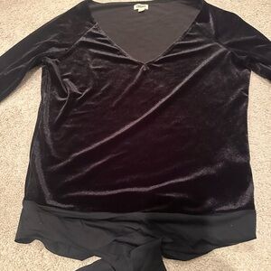 L’AGENCE  black velvet black body suit size large worn once